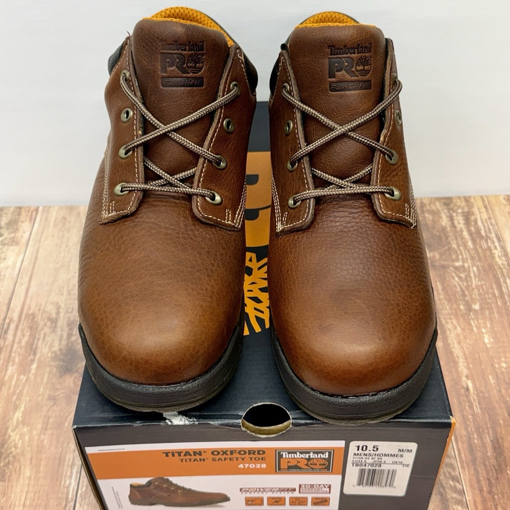 Timberland Pro Titan Oxford Safety Toe Brown Men's Size 10.5 M Work Shoes 47028